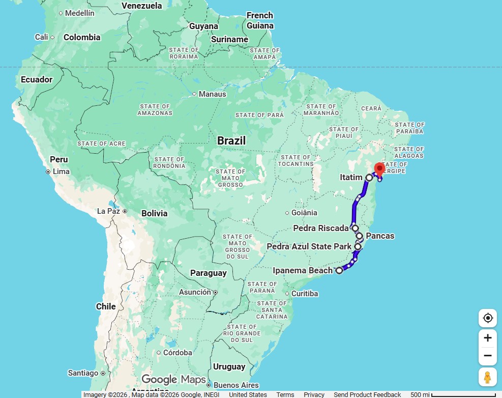 Brazil Roadtrip Overview